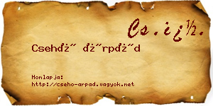 Csehó Árpád névjegykártya
