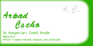 arpad cseho business card