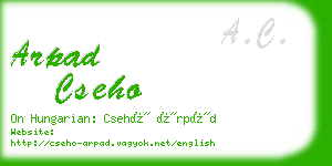 arpad cseho business card